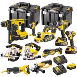 Dewalt 10 Piece 18V Li-ion Kit 4 X 5.0Ah Batteries & 2 X Charger DEW-KIT4M:18V