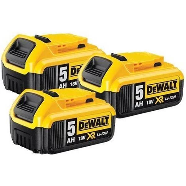 Dewalt DCB184X3 18V Liion 5.0Ah XR Slide Batteries Pack Of 3 3 Dewalt DCB184X3 18V Liion 5.0Ah XR Slide Batteries Pack Of 3