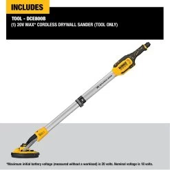 DEWALT 20V MAX Cordless Drywall Sander -Dewalt Ecomm Medium DCE800B EN GEC3